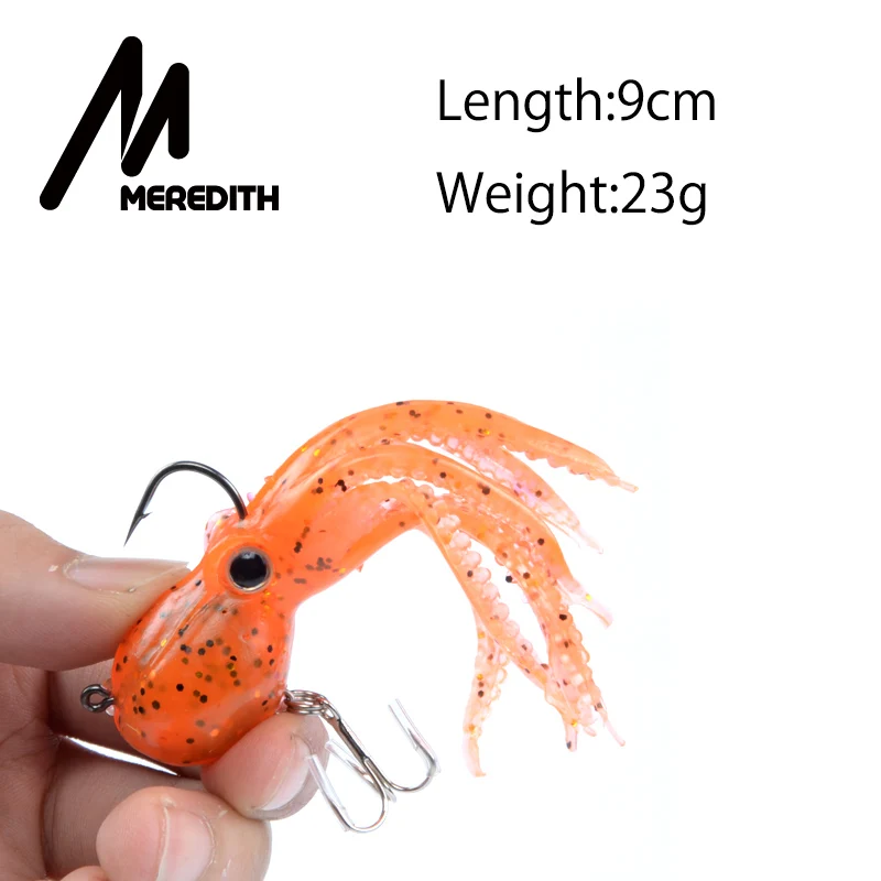 Розничная от магазина MEREDITH FISHING, мягкая наживка-осьминог с длинными щупальцами, 23г, 9см