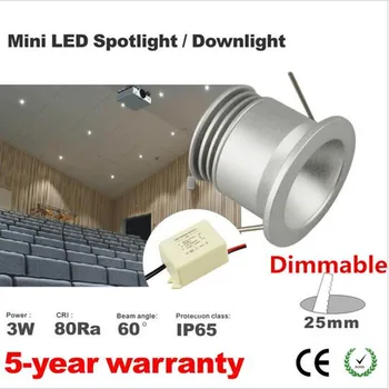 

50pcs/Lot Dimmable 3W Mini LED Downlight White Round Ceiling Spot Lights 110V 220V 12V LED Panel Light Recessed Aluminum lamp