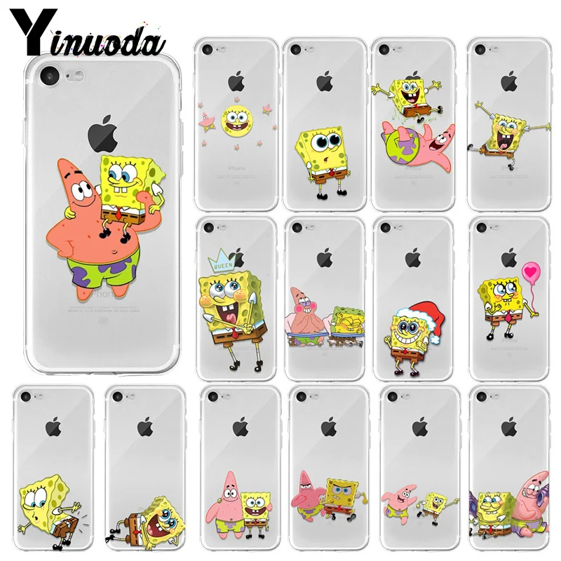 

Yinuoda SpongeBob Colorful Cute Phone Accessories Case for Apple iPhone 8 7 6 6S Plus X XS MAX 5 5S SE XR Mobile Cover