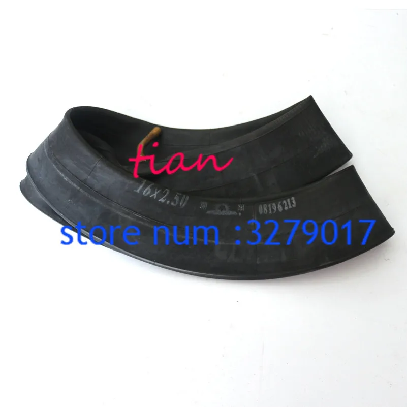

free shipping Super quality 16x2.50 Inner Tube with Angled Valve Inner Tube stem for16x2.50 Electric Bike 100% butyl rubber