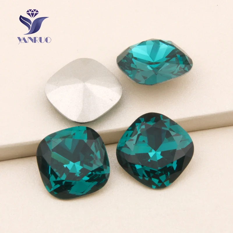 

YANRUO 4470 Cushion Cut Blue Zircon Point Back Claw Rhinestones Stones And Crystal Sew On Crystal Rhinestones For Clothes