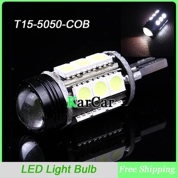 

9W T15 5050 LED 15 SMD COB Backup Light with Convex Lens W16W LED Car Auto Bulbs 12V 921 912 Auto Reverse Lamps 906 Tail Light