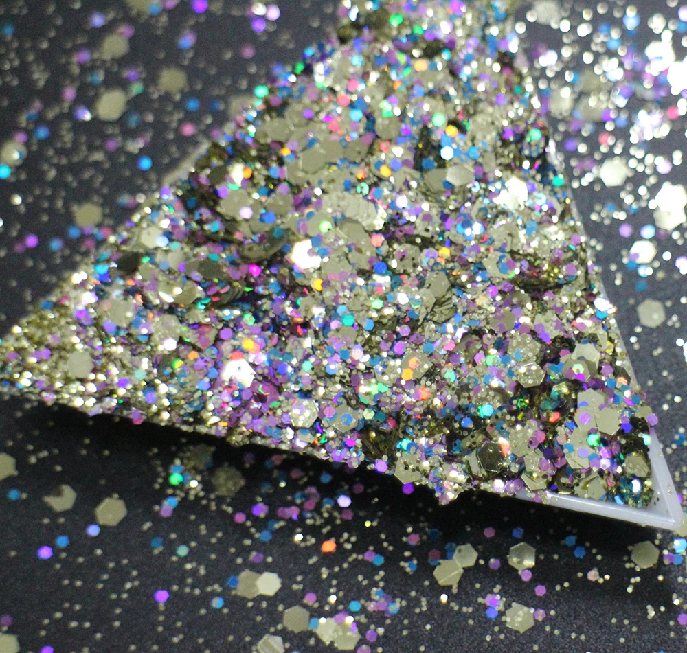 30g~500g, Mix Sizes Hexagons Shapes Sequins, Luxury Gold Colors Shining Slices 3D nail art glitters paillettes