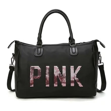 Модные походные сумки для женщин, розовая сумка на плечо с пайетками, Большая вместительная сумка для тренировок, сумки для багажа, многофункциональная спортивная сумка для выходных