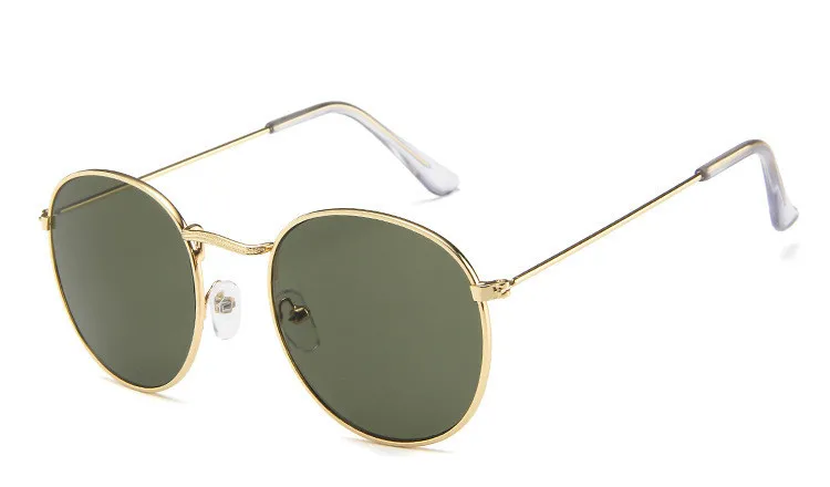 Овальные классические солнцезащитные очки для женщин/мужчин, фирменный дизайн, винтажные очки, зеркальные очки для покупок - Цвет линз: C2