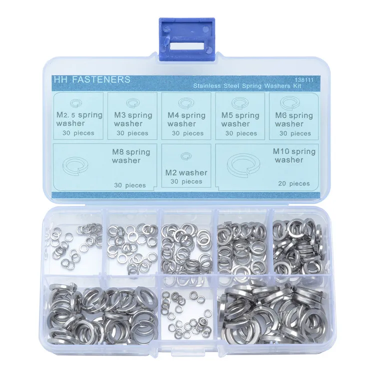230pcs Stainless steel Lock Washer Spring Washer Assortment Kit M2 M2.5