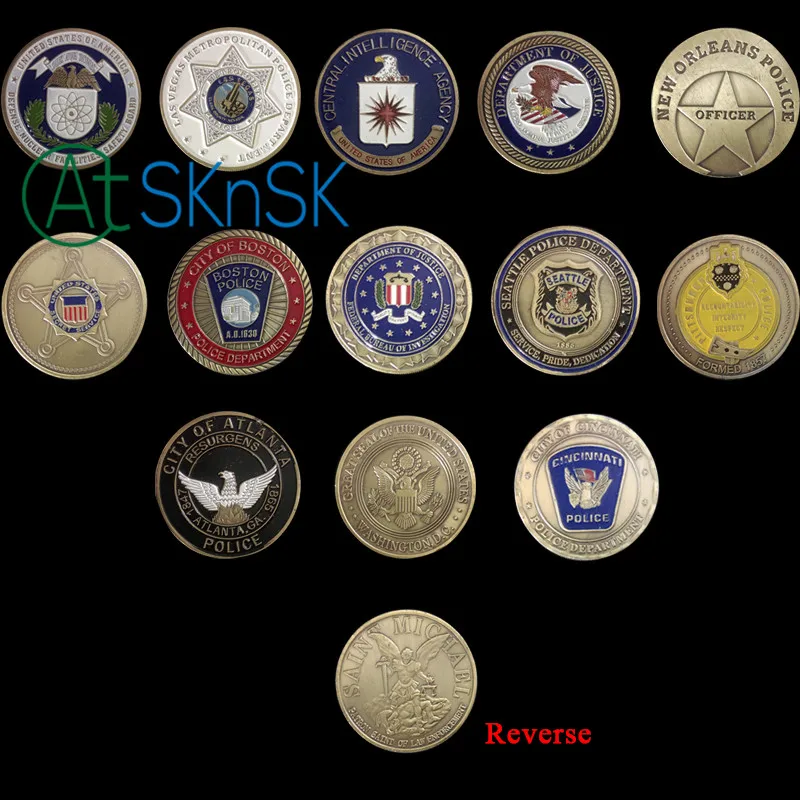 

13pcs/set St Michael Patron Saint of Law Enforcement Boston Police Department Commemorative Challenge Coins collectibles Gifts