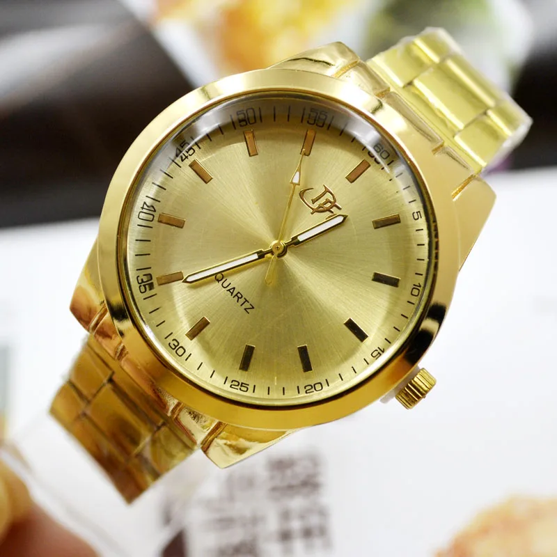 

Fashion Atmosphere Personality Korean Wave Leisure Large Dial, Man Watch Steel Belt Table Gold Watch Strap Quartz Watch 6
