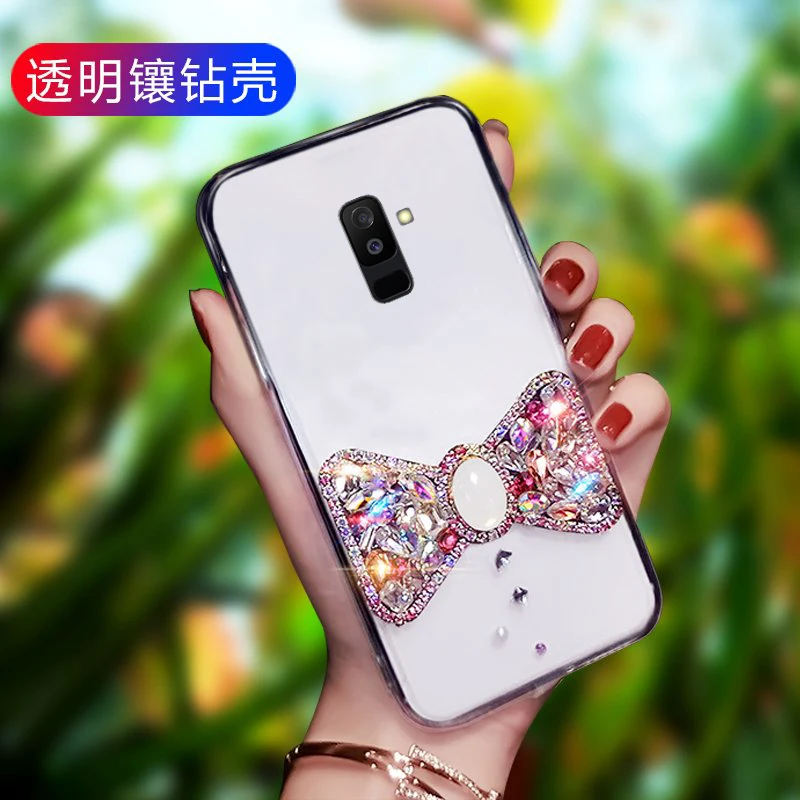 Для samsung A6PLUS 2018 роскошный блестящий чехол для мобильного телефона с бантом