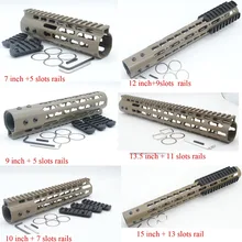 Tan / FDE 7'' 9'' 10'' 12'' 13.5'' 15'' Free Float Rail Mount Keymod Handguard with Steel Barrel Nut Rail Fit AR-15 / .223 /5.56 Tan / FDE 7'' 9'' 10'' 12'' 13.5'' 15'' Free Float Rail Mount Keymod Handguard with Steel Barrel Nut Rail Fit AR-15 / .223 /5.56