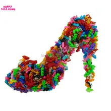 Free Shipping 10 Pair Fashion Colorful Accessories Shoes Heels Sandals For Barbie Clothes Dress Doll Best Gift Girl Baby Toys