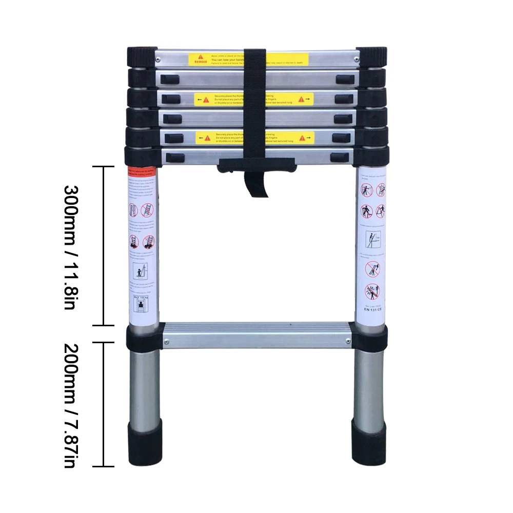 

10.50FT(3.2m) Household Foldable Aluminium Alloy Ladder 7/9/11Steps Extension Ladders Telescopic Extendable 150kg Bear Weight