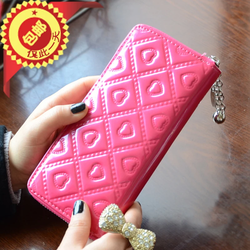 [10 dollar store]2013 women's wallet jelly japanned leather women's