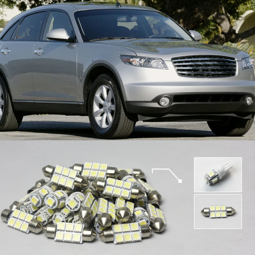 Free Shipping!! 14x White LED Lights Interior Package Kit for Infiniti