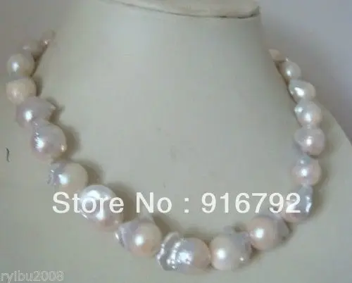 

free P&P >>>>>AAA 16-25mm beautiful sea white baroque pearl necklace 18inch
