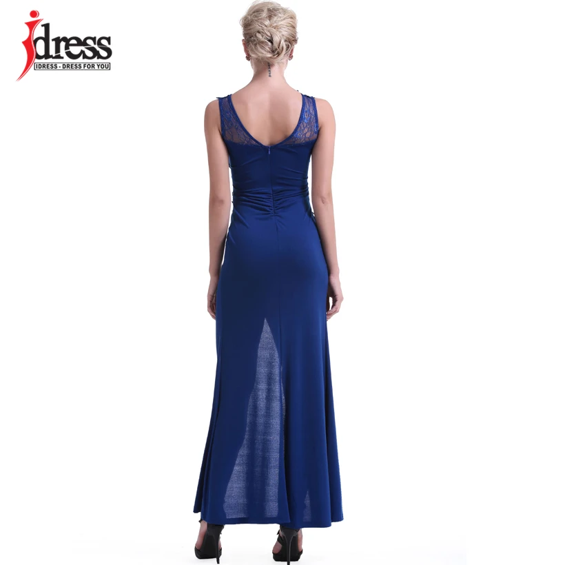 IDress Women Clothing Fashion 2017 Vestido Sexy Bodycon Summer Evening Long Dress O Neck Floor Length High Slit Black Maxi Dress (11)