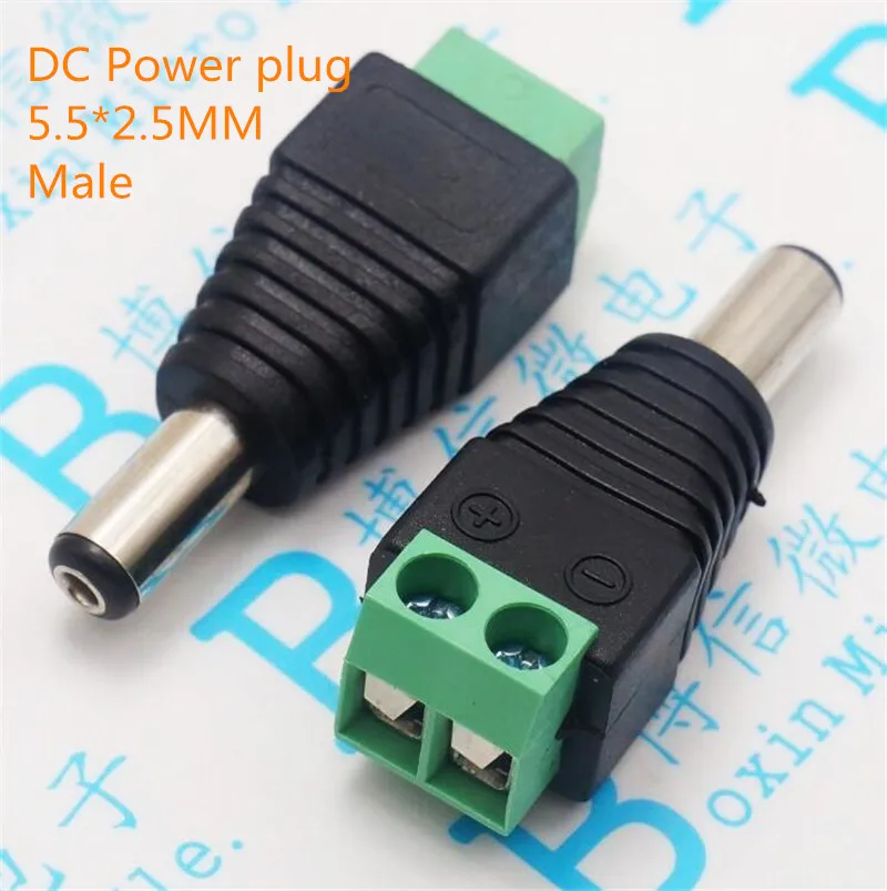 

4PCS/Lot YT2137 No welding DC Plug 5.5 * 2.5 MM Male+Female Connector Power plug Monitor camera power connector