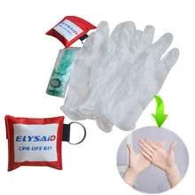 1 шт CPR маска для лица+ 1 пара защитные латексные перчатки для первой помощи спасательные инструменты для активного отдыха