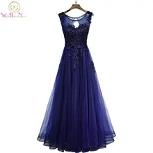 Walk Beside You темно-синие вечерние платья vestido de gala largo кружева аппликация бисером цветочные фатиновые платья для выпускного вечера халат longue soiree