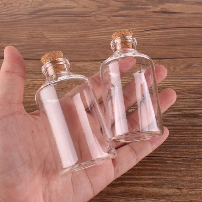Прозрачные стеклянные бутылки с пробкой 24 шт. 60 мл размер 40*75*12 5 мм|bottle with