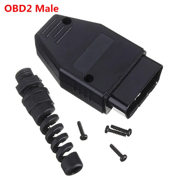 OBD OBD2 16-контактный Женский кабель для открытия кабеля Автомобильный диагностический интерфейс разъем OBD II Женский конвертер OBD2 Мужской кабель - Цвет: OBD2 Male Shell