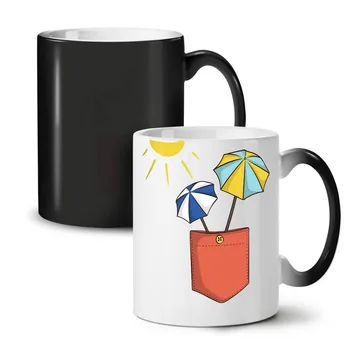 

Beach Umbrella Summer NEW Colour Changing Tea Coffee Mug 11 Oz