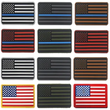 

us flag patches 3D stickers Personality High quality PVC American flag patches badges customized for clothes 8*5CM