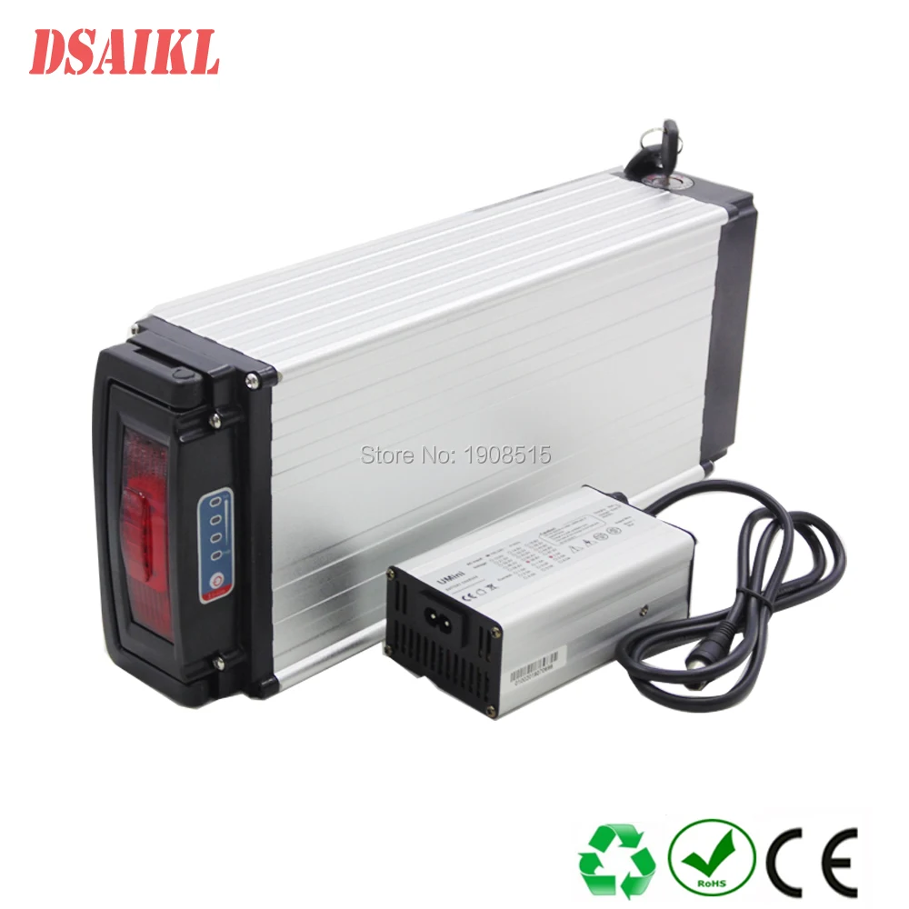 

EU AU US no tax ebike luggage battery 36v 15ah rear rack 36 volt lithium ion battery for 250w 500w electric bicycle with charger