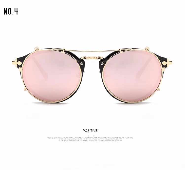 JackJad 2021 Fashion Style SteamPunk Clamshell Removable Sunglasses Vintage Retro Brand Design Sun Glasses Oculos De Sol Gafas