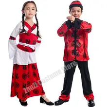 Традиционный старинный Одежда для мальчиков Китайский народный танец танцевальные костюмы для девочек дети ребенок династии Тан костюм Hanfu платье