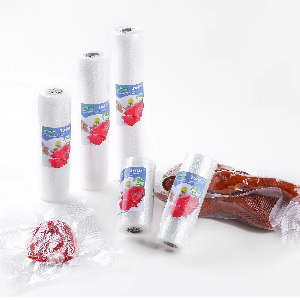 

Iwife Vacuum Food Sealer Bags Vakum Seal Package Vacum Packing Film Packer Roll 12+15+25+28 4 Rolls/Lot Dropshipping