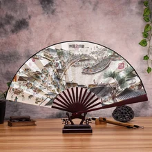 Антикварный Складной вентилятор, китайский стиль, мужской складной портативный винтажный летний вентилятор, случайный отправка, украшение для дома, декоративный вентилятор
