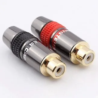 

Free Shipping 20Pcs/Lot High quality Gold-Plated RCA female jack Connector AV Adapter for DIY Cable