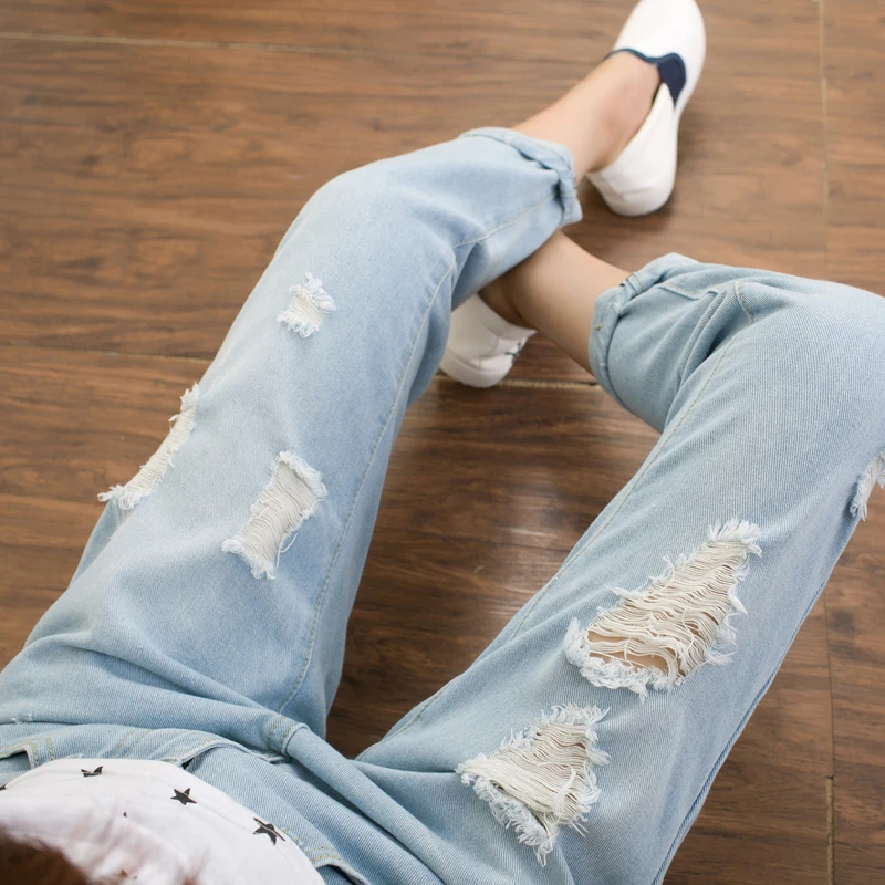 FINEWORDS Summer Ripped Hole Loose Boyfriend Jeans For Women Plus Size Jeans Causal American Apparel Denim