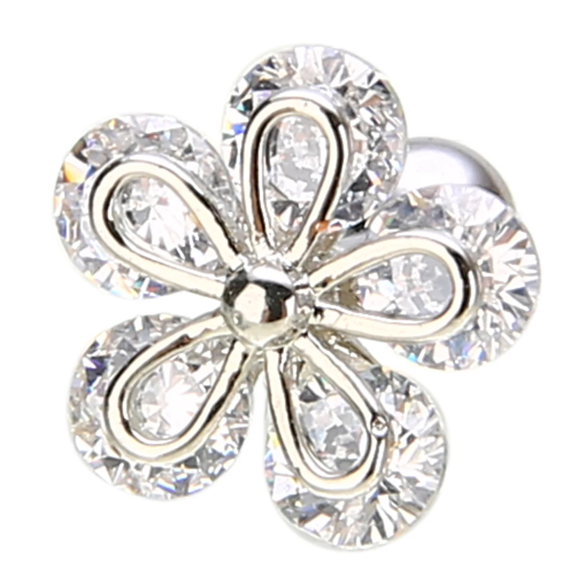 3pcs Nail Bone Barbell Piercing Cartilage Ring Jewelry For Women CZ Flower Ear Cartilage Tragus Helix Earrings Body Jewelry Gift