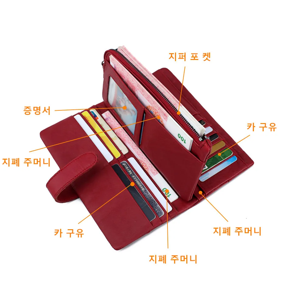 JEEP BULUO Brand Women Wallets Genuine Leather Zipper Coin Purse Fashion Long Red Wallet Large Capacity Clutch Bag Lady Rfid JEEP BULUO Brand Women Wallets Genuine Leather Zipper Coin Purse Fashion Long Red Wallet Large Capacity Clutch Bag Lady Rfid