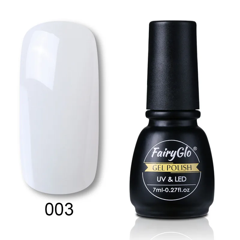 Fairyglo для ногтей лак 7 мл, флакон, черный цвет ногтей лак для ногтей Vernis режущей поверхностью, семиперманентный лак 194 Цвета, Гель-лак для ногтей - Цвет: 003