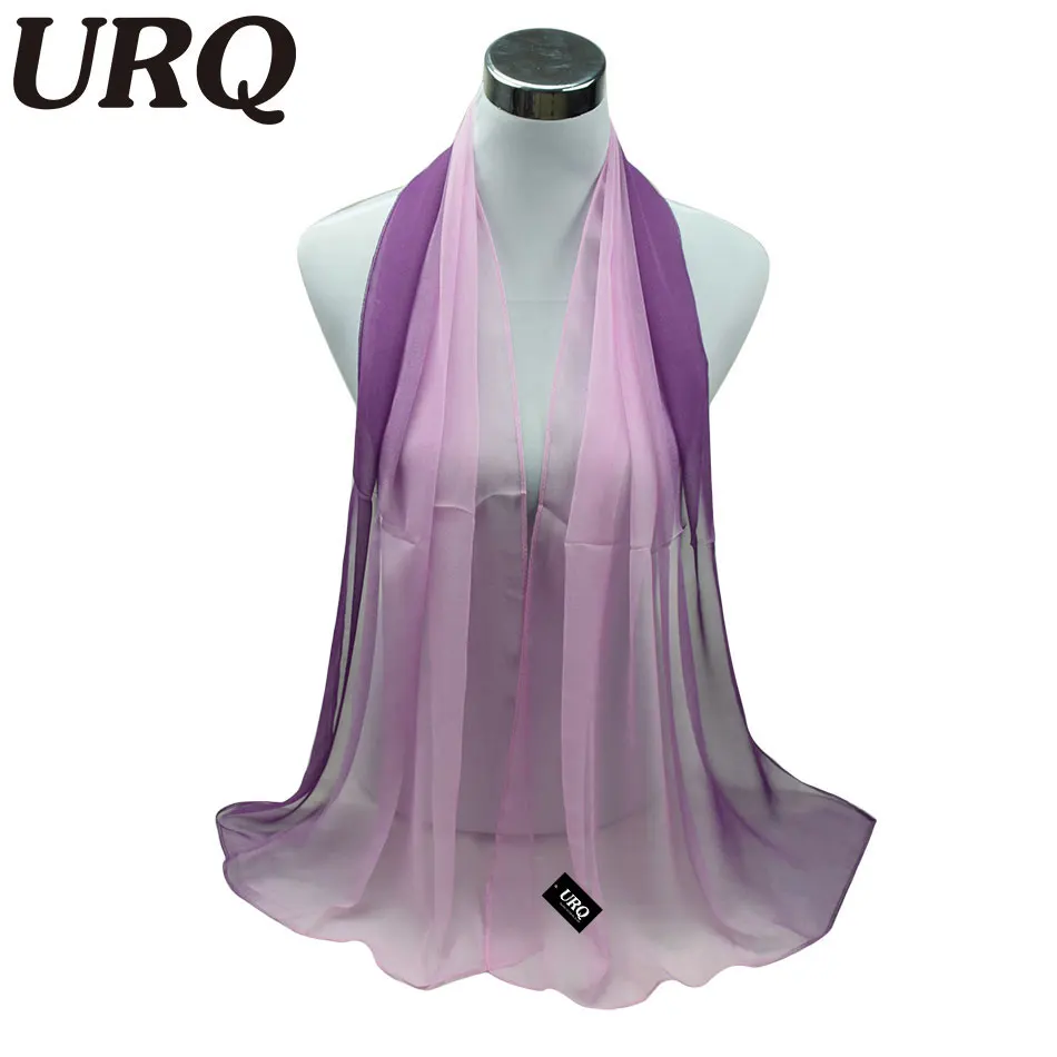1PC Hot Fashion Shawl Scarf Chiffon Glitter Ombre Hijab Neck Warmer Silk...