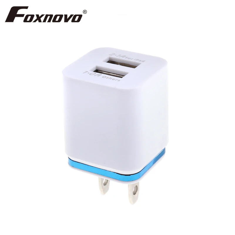Foxnovo US Plug 2.1A Dual USB Charger Travel Rapid USB Power Adapter