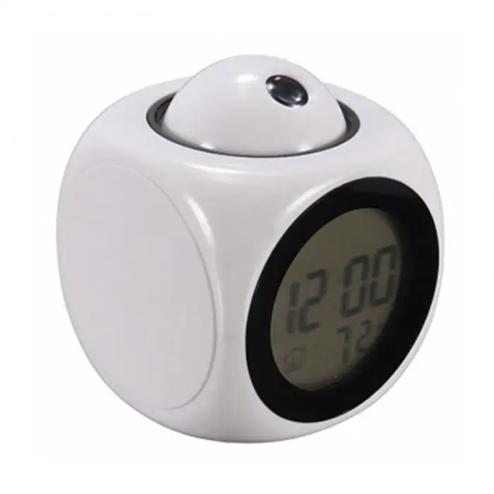 Digital LCD Display Voice Talking Projection Alarm Clock Weather Station LED Projection with Temperature Wake Up Projector Clock