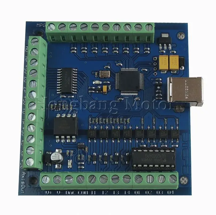 HYONGC CNC MACH3 USB 4 eje de 100 KHz USBCNC suave paso a paso controlador de movimiento tarjeta Placa de adaptación para CNC grabado 12 -24 V - 3