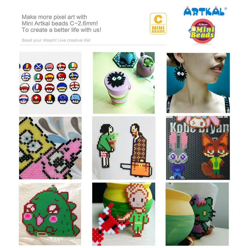 Artkal Beads C-2.6mm 48 Color Box Set DIY Jewelry Fashion Kits Perler Hama Beads Toys CC48 3