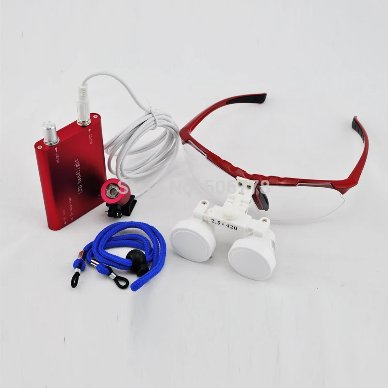 Brand New Red Dentist Dental Surgical Medical Binocular Loupes 2.5X