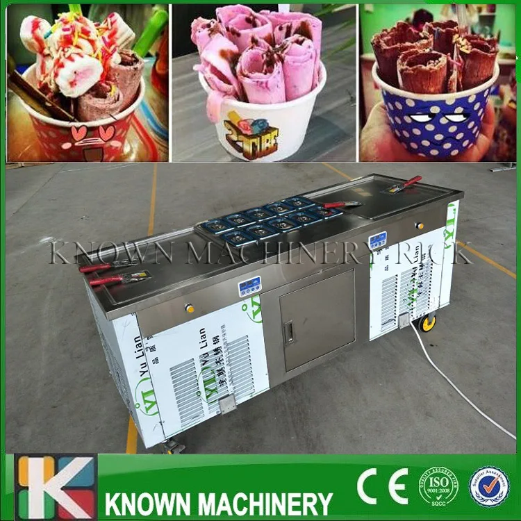 

double square frying ice machine 3 pcs compressors delivery time 7-10 days