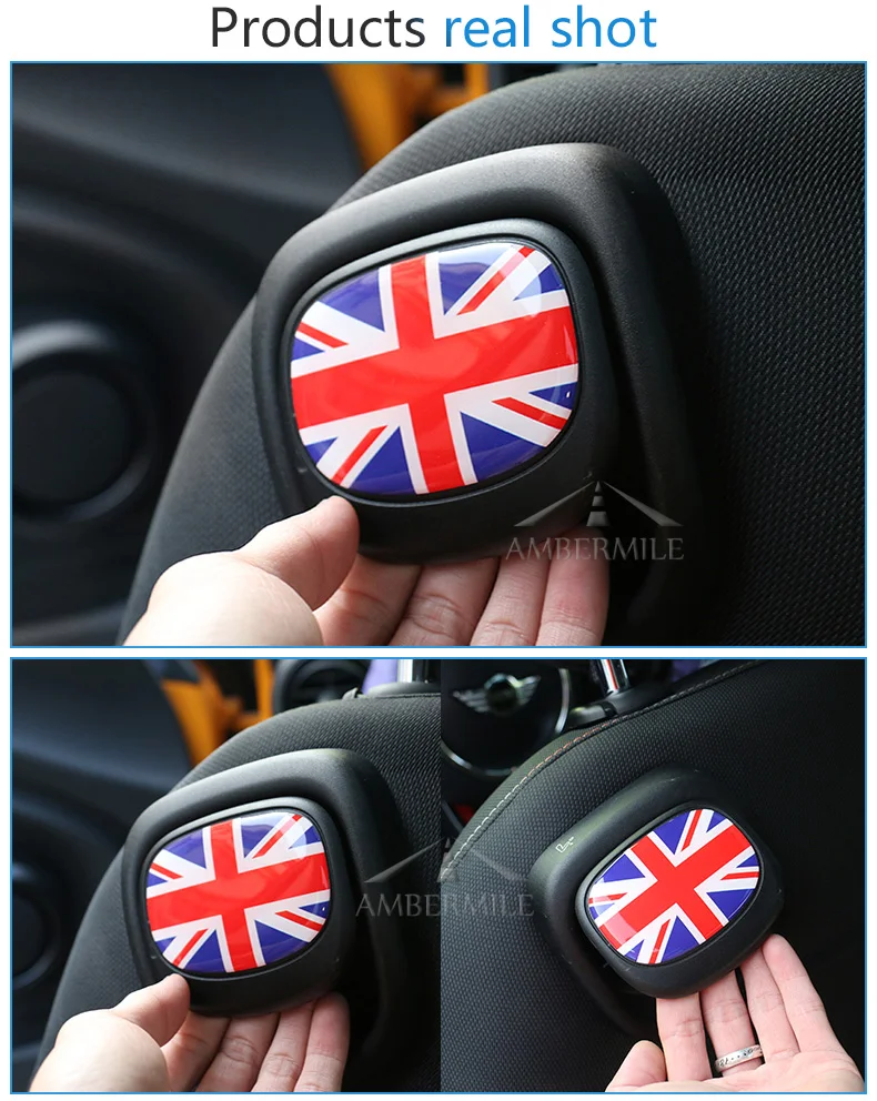 3D Car Seat Back Handle Covers Stickers Seatback Decoration for Mini Cooper JCW F55 F56 Accessories Car Styling (4)