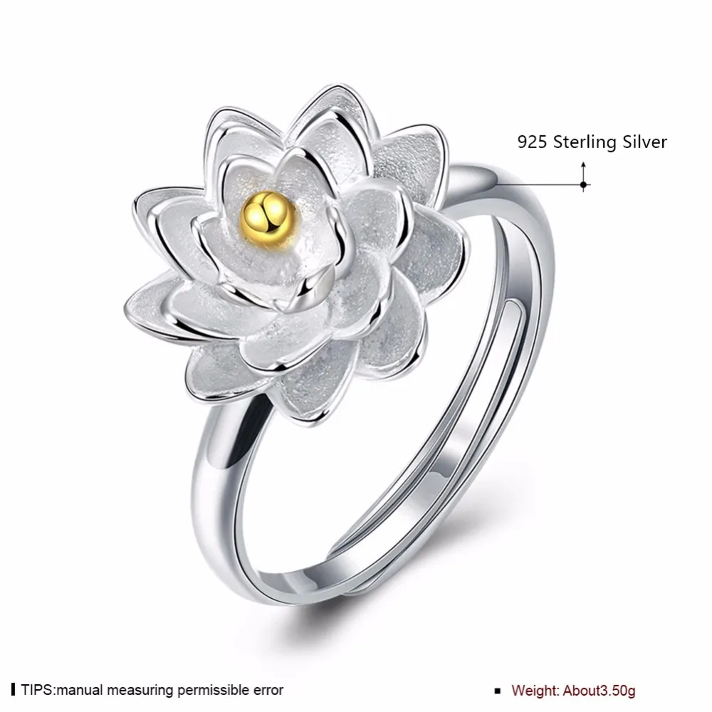 Solid 925 Sterling Silver Jewelry Flower Shape Adjustable Rings For Women New (JewelOra RI102182)