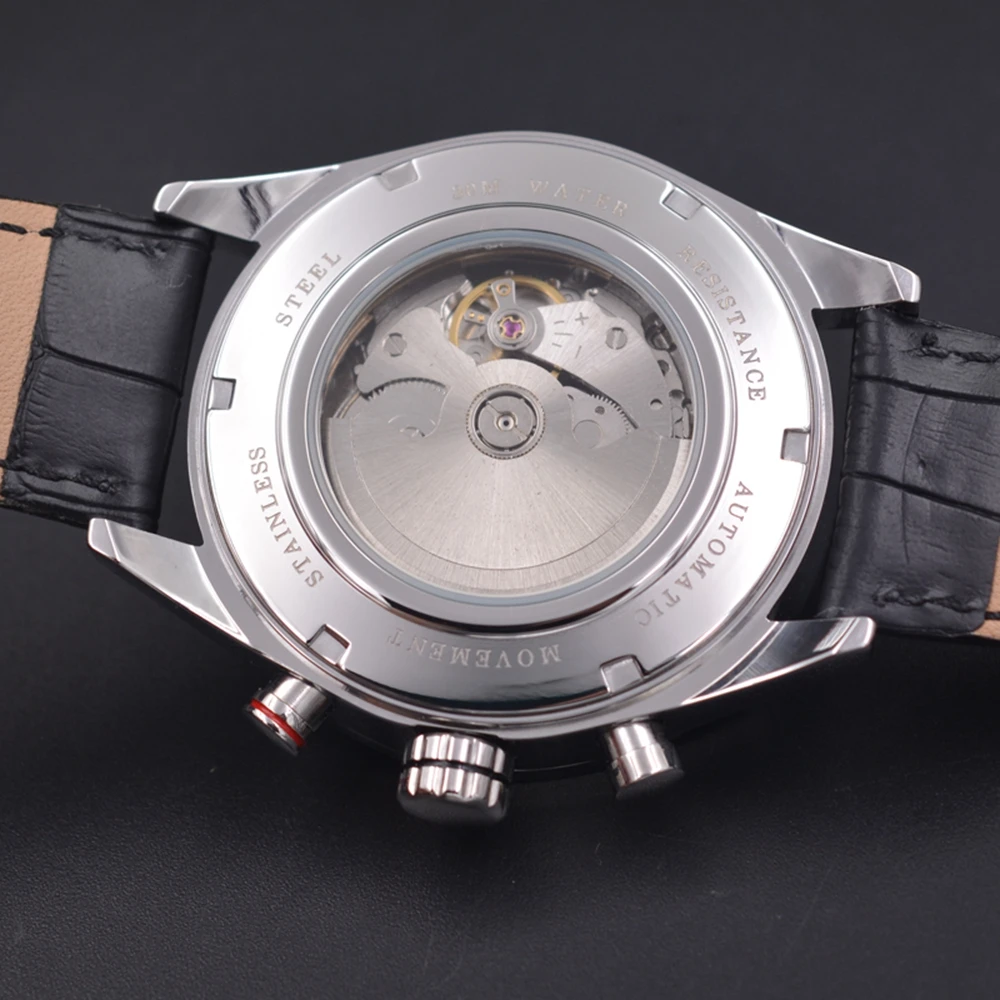 Men Watch Top Brand Luxury Automatic Mechanical Watch  24 hours Leather Military Week&Date Watches Clock Men Relojes Masculino - 5