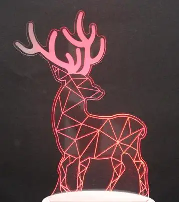3D светодиодный ночник Единорог Лошадь 7 цветов Изменение сенсорный переключатель голограмма атмосфера Новинка лампа для украшения дома визуальный подарок - Испускаемый цвет: deer