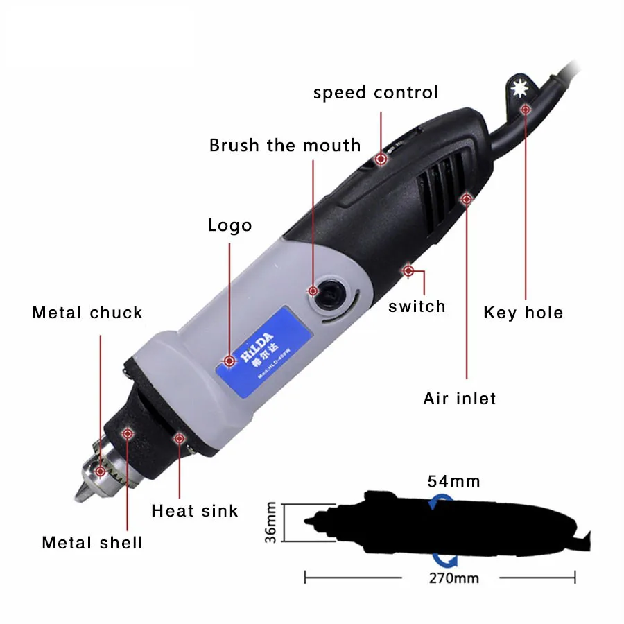 400W Dremel style Electric Variable Speed Rotary Tools Mini Drill Mini Grinding Machine Wiith 84 pcs Metal Set