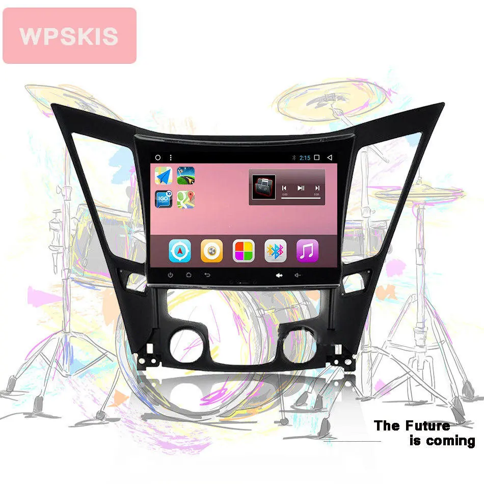 Discount 2Din In dash 8core Android 9.0 For HYUNDAI SONATA/I40/I45 Car stereo radio GPS Navigation audio video a/v system Bluetooth AC SD 5